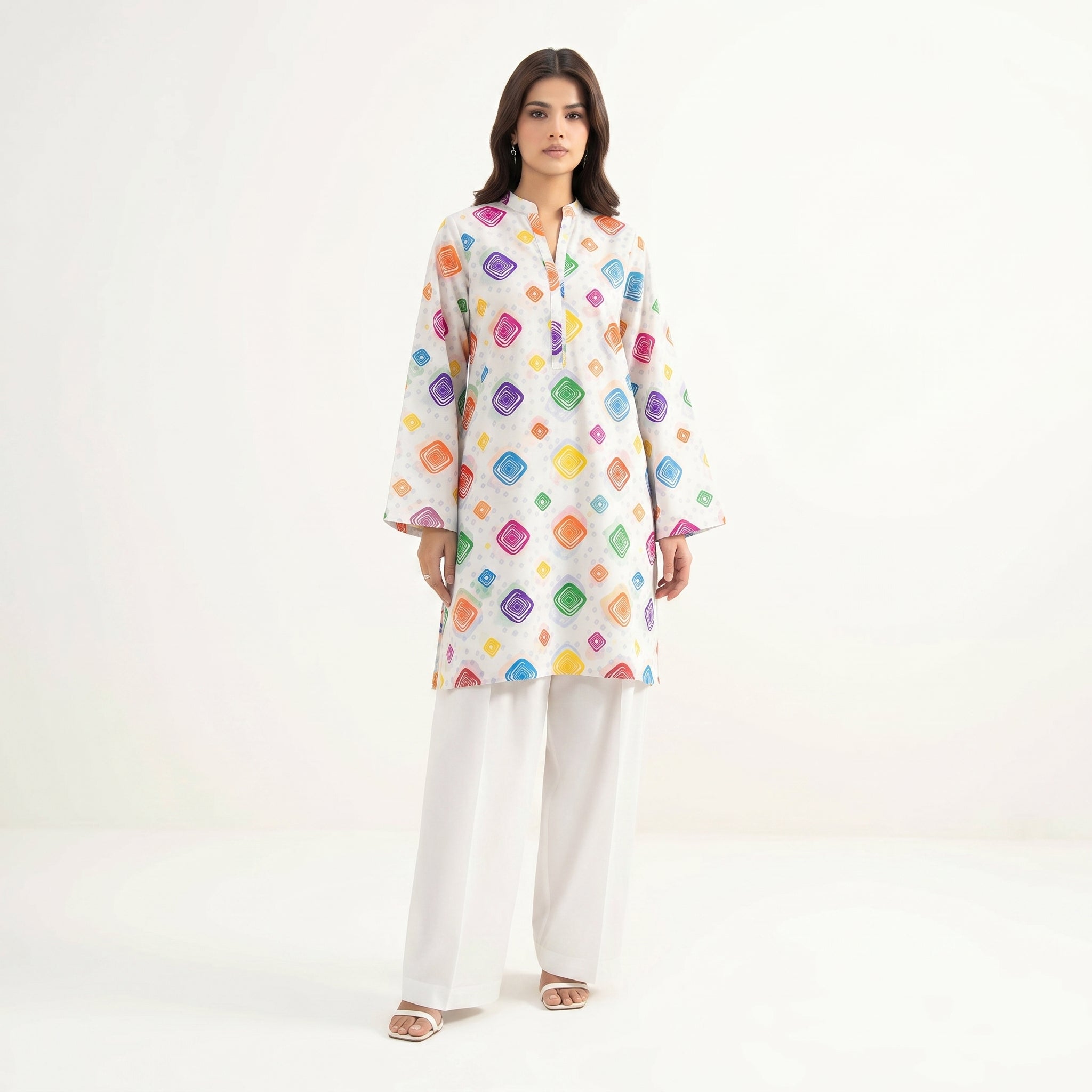 simple lawn 2 piece suit