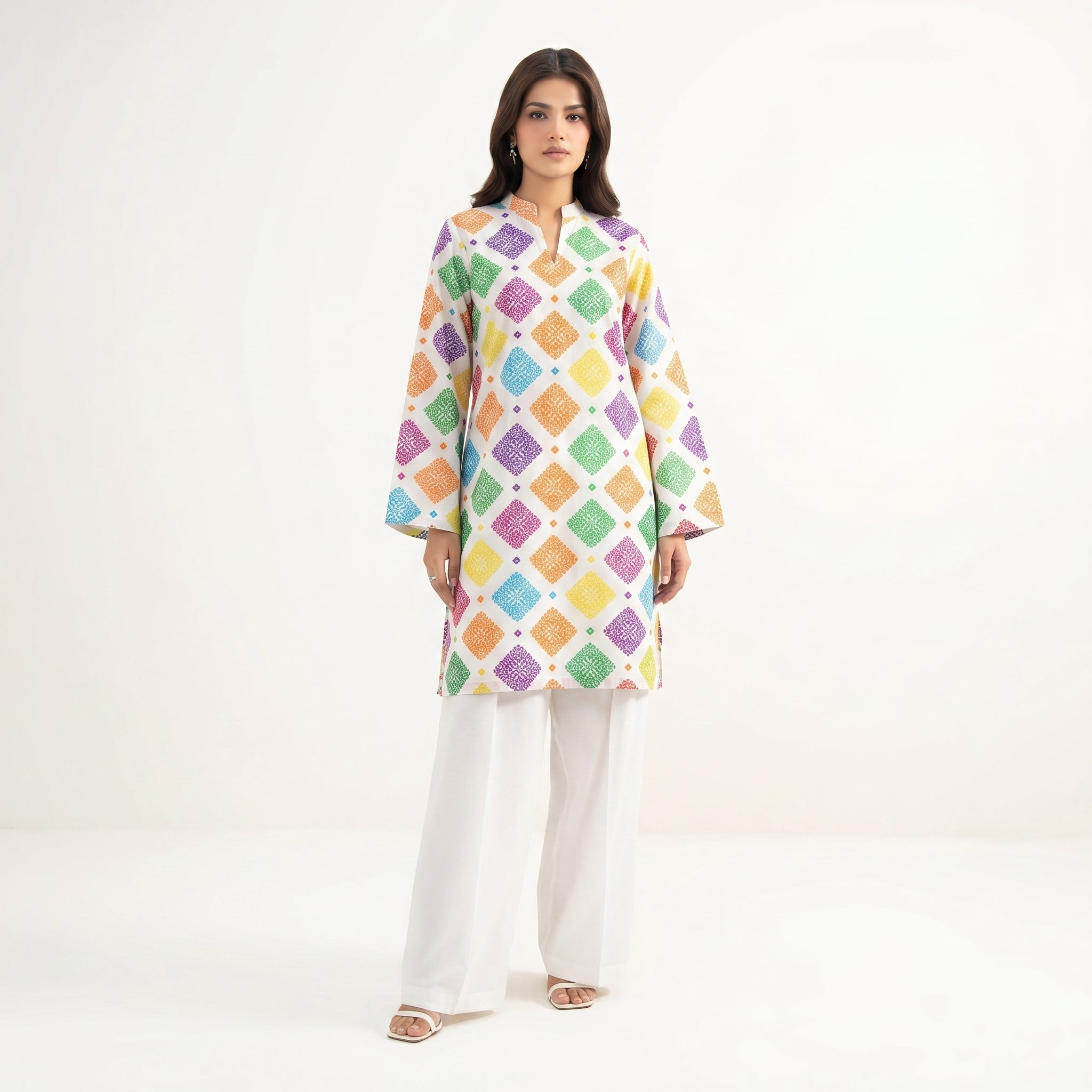 simple lawn 2 piece suit