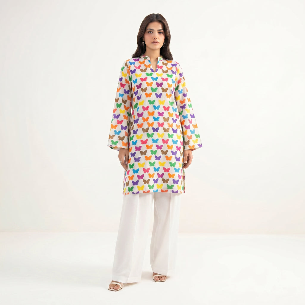 simple lawn 2 piece suit