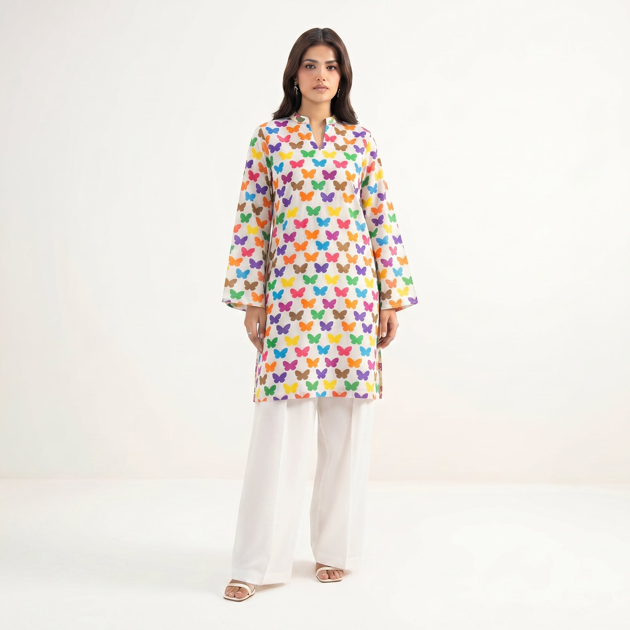 simple lawn 2 piece suit