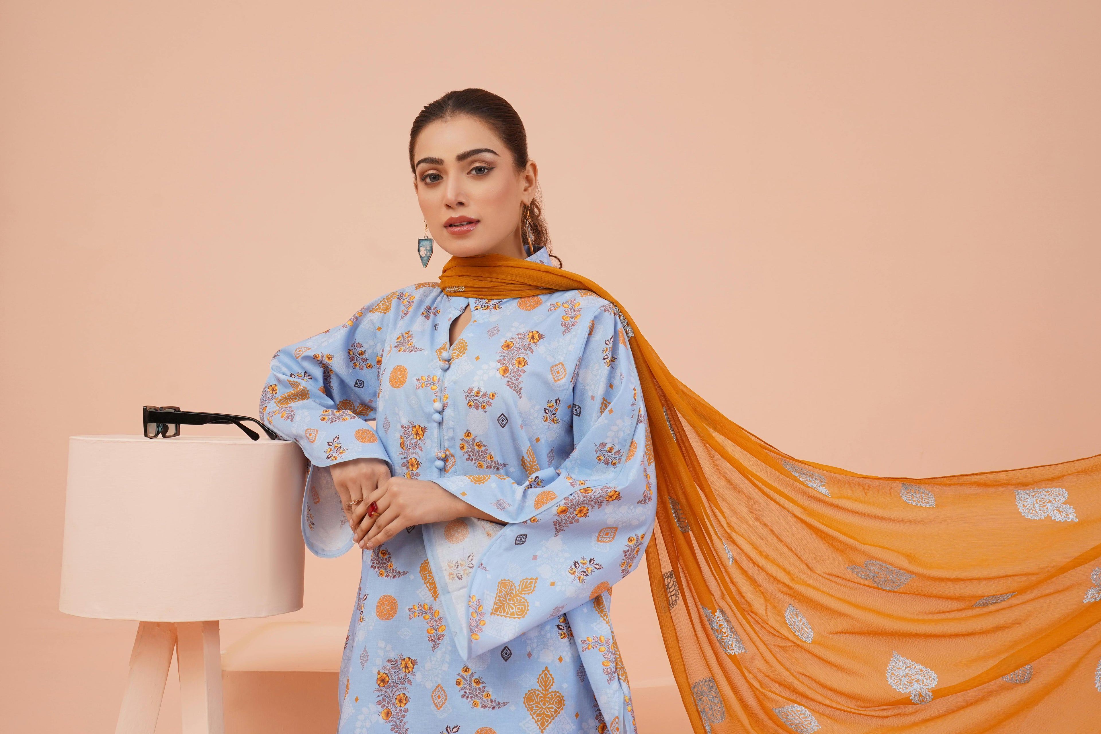 floral unstitched lawn suit summer outfit